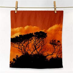 Trees Branches Sunset Sky Clouds Face Towel by Celenk