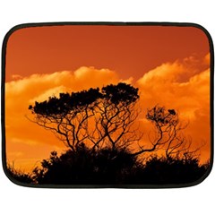 Trees Branches Sunset Sky Clouds Double Sided Fleece Blanket (mini)  by Celenk