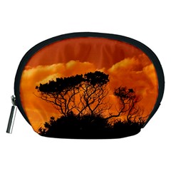 Trees Branches Sunset Sky Clouds Accessory Pouches (medium)  by Celenk