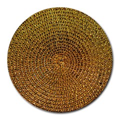 Background Gold Pattern Structure Round Mousepads