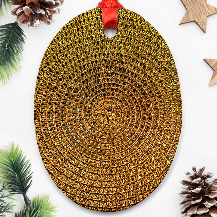 Background Gold Pattern Structure Oval Ornament (Two Sides)