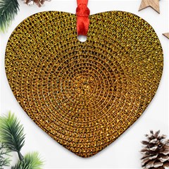 Background Gold Pattern Structure Heart Ornament (two Sides) by Celenk