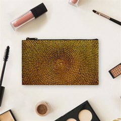 Background Gold Pattern Structure Cosmetic Bag (small)  by Celenk