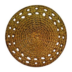 Background Gold Pattern Structure Round Filigree Ornament (two Sides) by Celenk