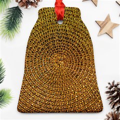 Background Gold Pattern Structure Bell Ornament (two Sides) by Celenk