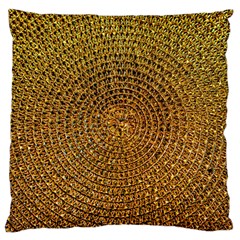 Background Gold Pattern Structure Large Cushion Case (two Sides) by Celenk