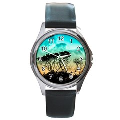 Trees Branches Branch Nature Round Metal Watch by Celenk