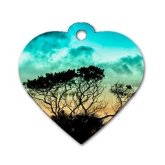 Trees Branches Branch Nature Dog Tag Heart (one Side) by Celenk