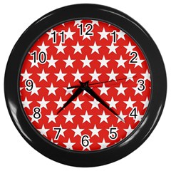 Star Christmas Advent Structure Wall Clocks (black) by Celenk