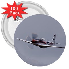 P-51 Mustang Flying 3  Buttons (100 Pack)  by Ucco