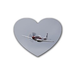 P-51 Mustang Flying Rubber Coaster (heart)  by Ucco