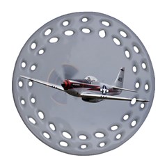 P-51 Mustang Flying Round Filigree Ornament (two Sides) by Ucco