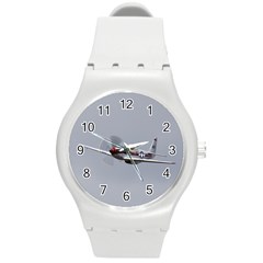 P-51 Mustang Flying Round Plastic Sport Watch (m) by Ucco