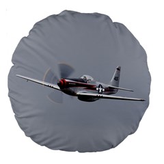 P-51 Mustang flying Large 18  Premium Round Cushions