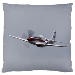 P-51 Mustang Flying Large Flano Cushion Case (one Side) by Ucco