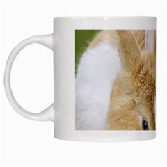 Beautiful Blue Eyed Bunny On Green Grass White Mugs by Ucco