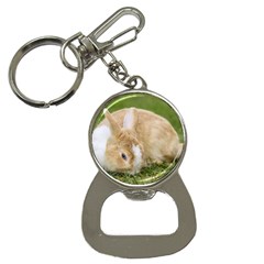 Beautiful Blue Eyed Bunny On Green Grass Button Necklaces