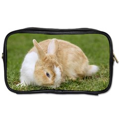 Beautiful Blue Eyed Bunny On Green Grass Toiletries Bags 2-side by Ucco