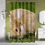 Beautiful Blue Eyed Bunny On Green Grass Shower Curtain 48  x 72  (Small)  Curtain(48  X 72 ) - 42.18 x64.8  Curtain(48  X 72 )