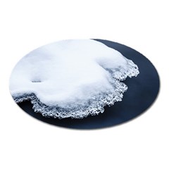 Ice, Snow And Moving Water Oval Magnet by Ucco