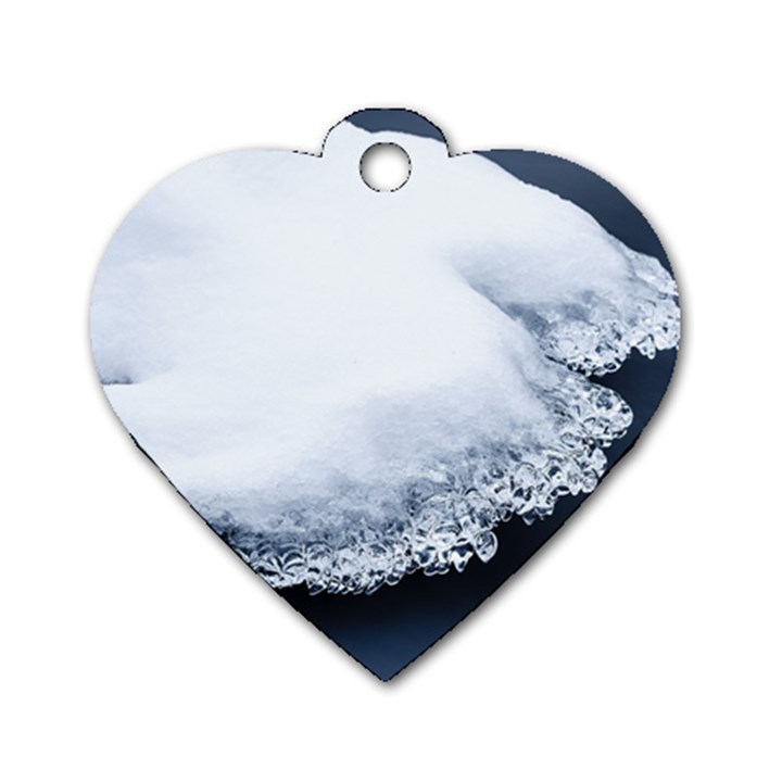 Ice, Snow And Moving Water Dog Tag Heart (Two Sides)