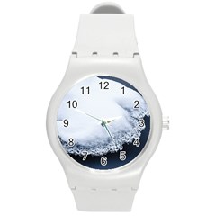 Ice, Snow And Moving Water Round Plastic Sport Watch (m) by Ucco