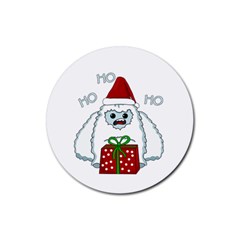 Yeti Xmas Rubber Coaster (round)  by Valentinaart