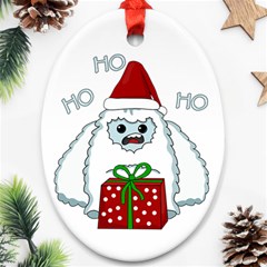 Yeti Xmas Oval Ornament (two Sides) by Valentinaart