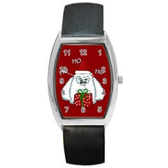 Yeti Xmas Barrel Style Metal Watch by Valentinaart