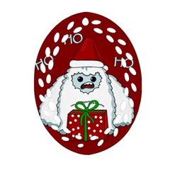 Yeti Xmas Oval Filigree Ornament (two Sides) by Valentinaart