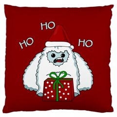 Yeti Xmas Large Cushion Case (one Side) by Valentinaart