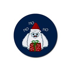 Yeti Xmas Rubber Coaster (round)  by Valentinaart