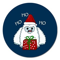 Yeti Xmas Magnet 5  (round) by Valentinaart