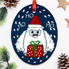 Yeti Xmas Ornament (oval Filigree) by Valentinaart