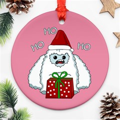 Yeti Xmas Ornament (round) by Valentinaart