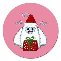 Yeti Xmas Magnet 5  (round) by Valentinaart