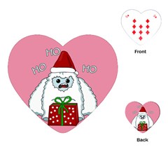 Yeti Xmas Playing Cards (heart)  by Valentinaart