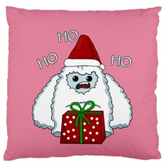 Yeti Xmas Large Cushion Case (one Side) by Valentinaart