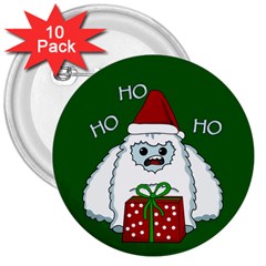 Yeti Xmas 3  Buttons (10 Pack)  by Valentinaart