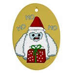 Yeti Xmas Oval Ornament (Two Sides) Back