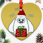 Yeti Xmas Heart Ornament (Two Sides) Front