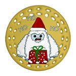 Yeti Xmas Round Filigree Ornament (Two Sides) Back