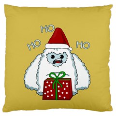 Yeti Xmas Large Flano Cushion Case (Two Sides)