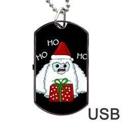 Yeti Xmas Dog Tag Usb Flash (one Side) by Valentinaart