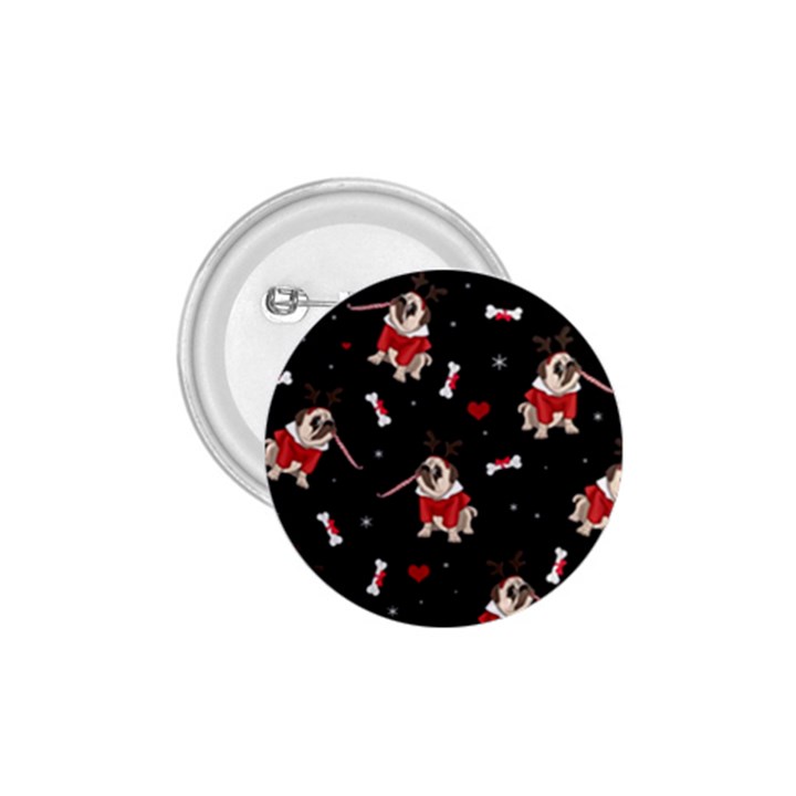 Pug Xmas Pattern 1.75  Buttons