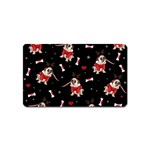 Pug Xmas Pattern Magnet (Name Card) Front