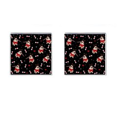 Pug Xmas Pattern Cufflinks (square) by Valentinaart