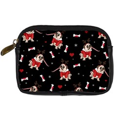 Pug Xmas Pattern Digital Camera Cases by Valentinaart