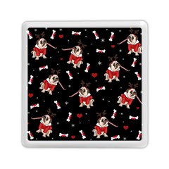 Pug Xmas Pattern Memory Card Reader (square)  by Valentinaart