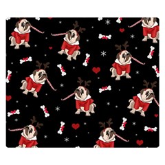 Pug Xmas Pattern Double Sided Flano Blanket (small)  by Valentinaart